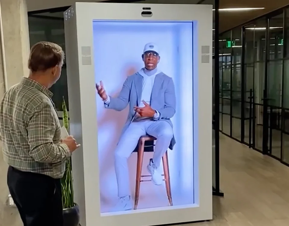 The Holobox displaying a person inside